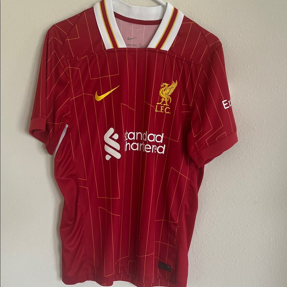 Nike Liverpool FC 2024/25 Luis Diaz Home Men’s Red and Yellow Jersey